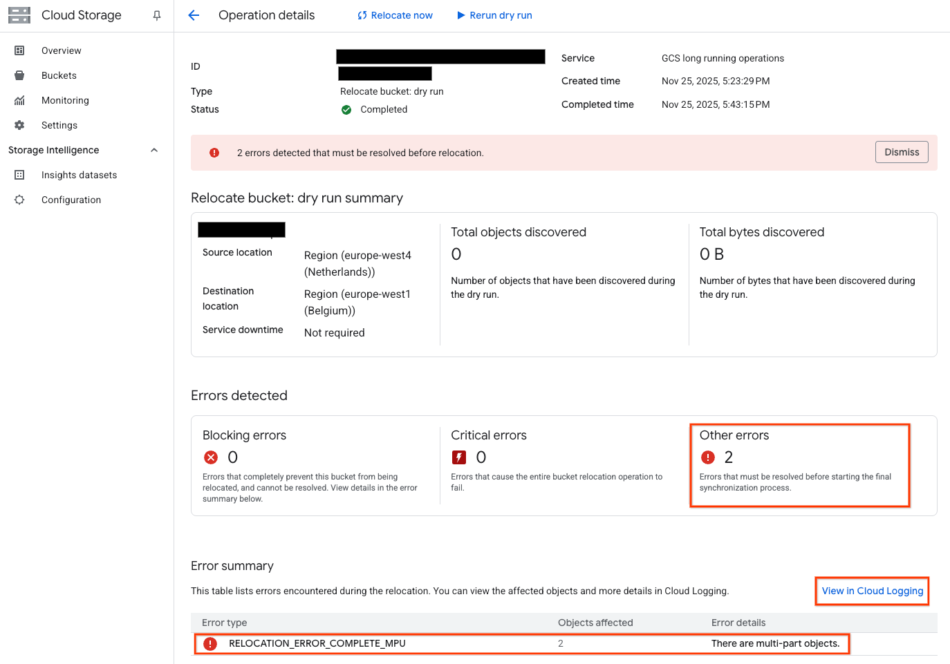 Review results of dry-run